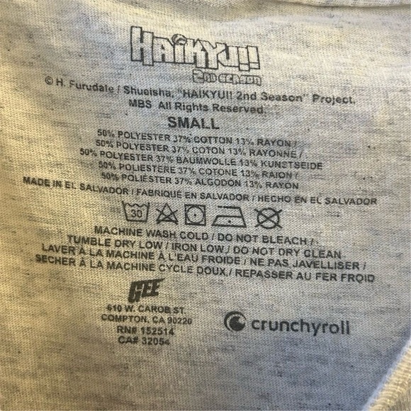 Haikyu!! White S/S T-Shirt Men's Size M Tee Japan Japanese Old Worn Faded - Picture 3 of 5